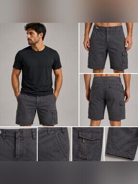Airwalk Men's Cargo Shorts Gray Size 36 Cotton Blend